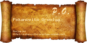 Pekanovits Orsolya névjegykártya